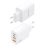 Aisens Cargador GaN 32W con 2x USB-C PD 3.0 y 2x USB-A, Blanco